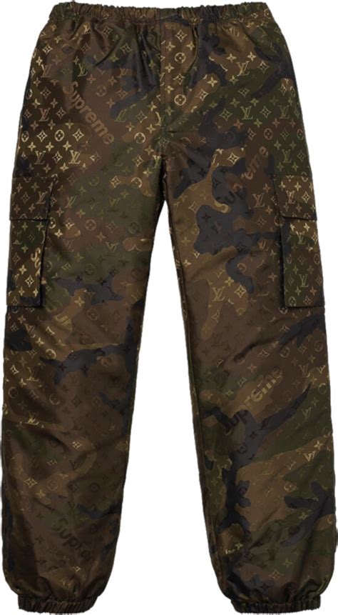 replica louis vuitton x supreme monogram cargo track pants|louis vuitton supreme box logo.